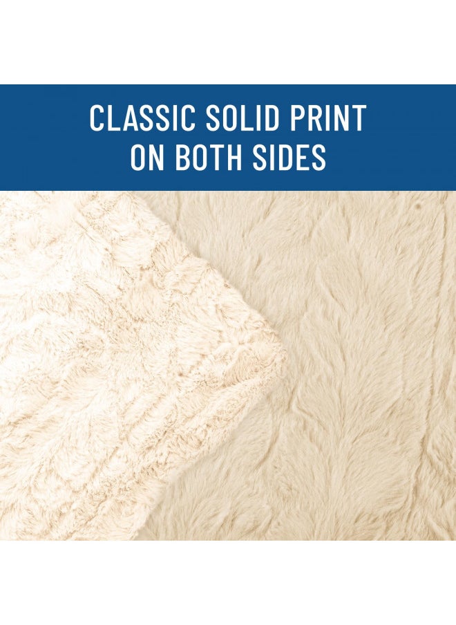 Everlasting Comfort Luxury Plush Blanket - Cozy, Soft, Fuzzy Faux Fur Throw Blanket for Couch - Ideal Comfy Minky Blanket for Adults for Cold Nights (Ivory)