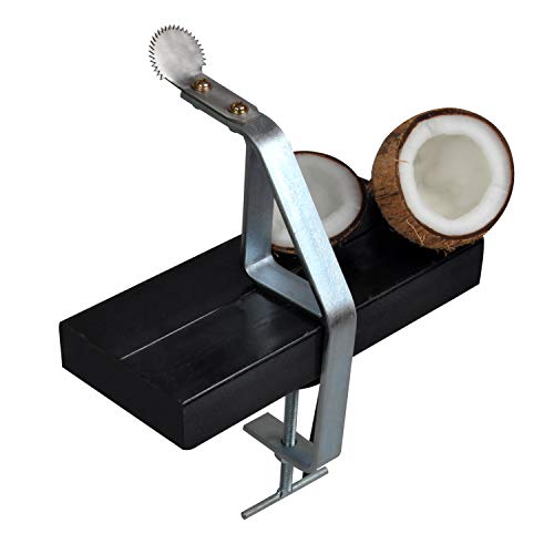 D&V ENGINEERING - Creative in innovation D&V Engineering Stainless Steel Coconut Scraper & Grater | Manual Coconut Scraping Tool with Non-Slip Rubber Bush | Safe, Sturdy Design | Fits up to 2.5-Inch Slab, Zinc-Coated Body - Image 2