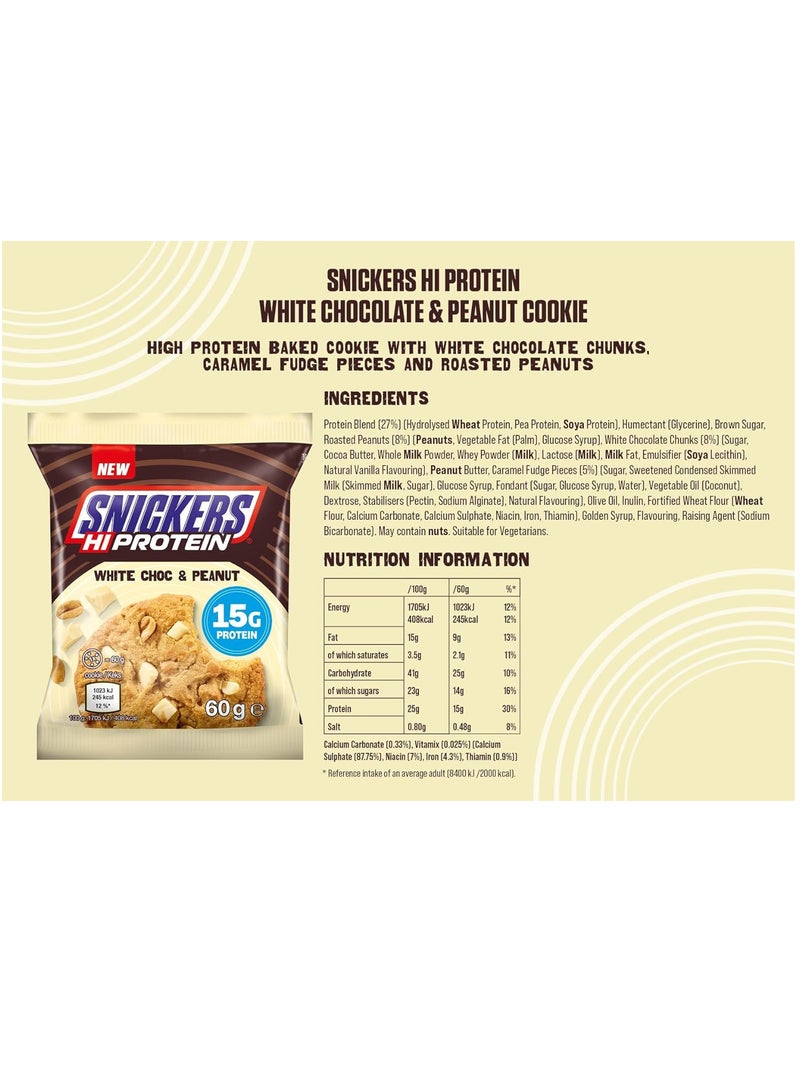Snickers Hi Protein Cookie White Chocolate & Peanut 60g Pack of 12 - Image 5