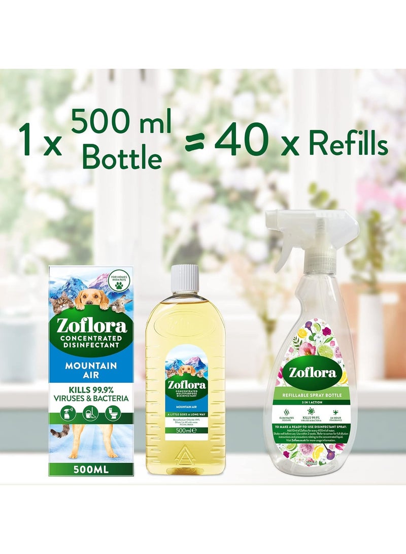 زوفلورا سائل مطهر مركز متعدد الاستخدامات، برائحة الهواء الجبلي 500مل - Image 3