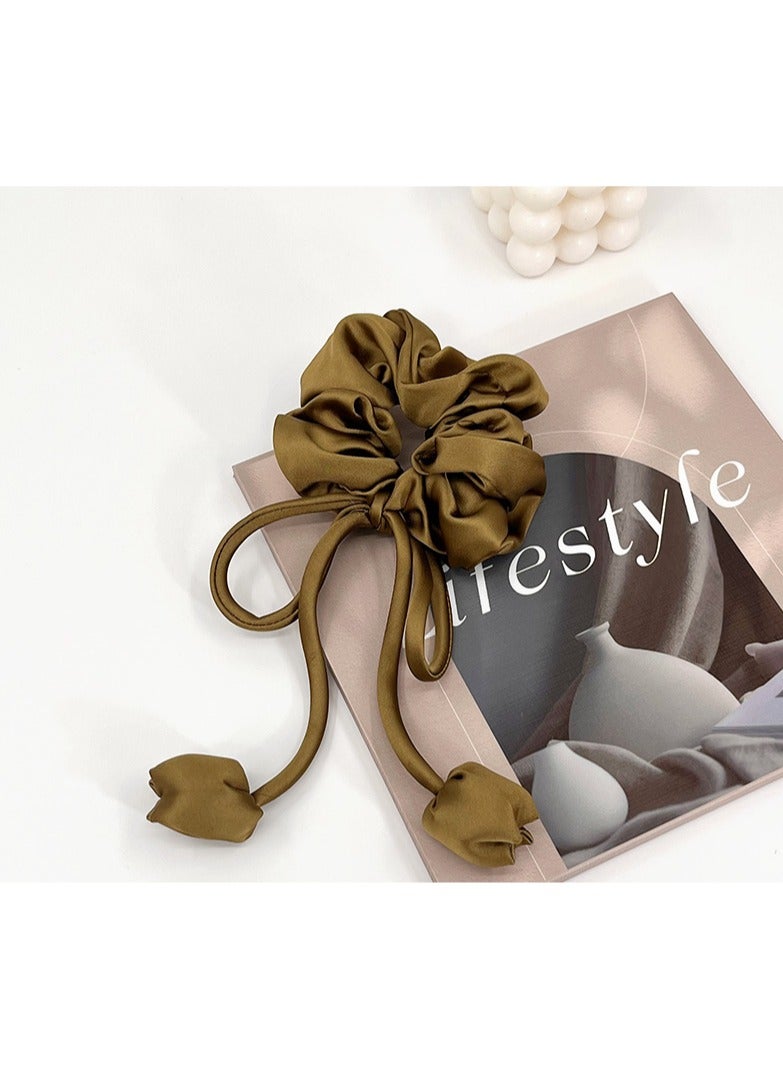 Goolsky Chic Tulip Ribbon Scrunchie with Bow - Polyester Hair Accessory, Perfect for Valentine's & New Year Gifts - Image 5
