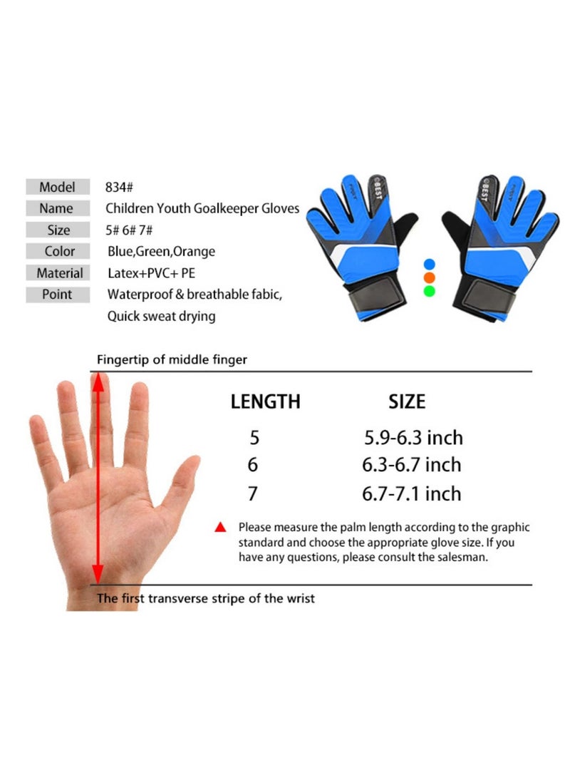 Generic Adjustable Goalkeeper Protective Equipment Gloves Adult Youth Goalkeeper Gloves Latex Anti-Collision Finger Protector Goalkeeper Gloves Hand Guard (Orange 6 Size, Suitable For Palm Length 16-17cm)  - Image 2
