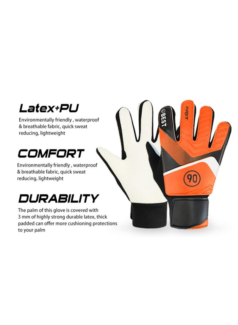 Generic Adjustable Goalkeeper Protective Equipment Gloves Adult Youth Goalkeeper Gloves Latex Anti-Collision Finger Protector Goalkeeper Gloves Hand Guard (Orange 6 Size, Suitable For Palm Length 16-17cm)  - Image 4