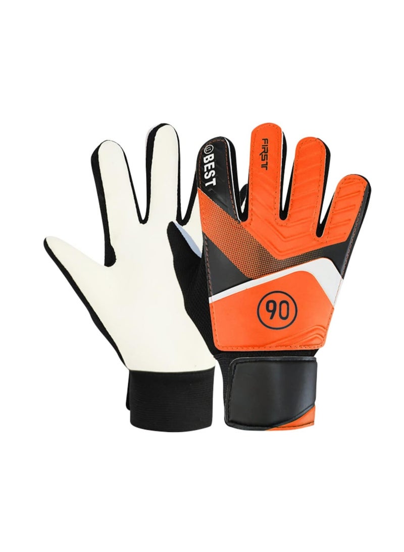 Generic Adjustable Goalkeeper Protective Equipment Gloves Adult Youth Goalkeeper Gloves Latex Anti-Collision Finger Protector Goalkeeper Gloves Hand Guard (Orange 6 Size, Suitable For Palm Length 16-17cm)  - Image 1