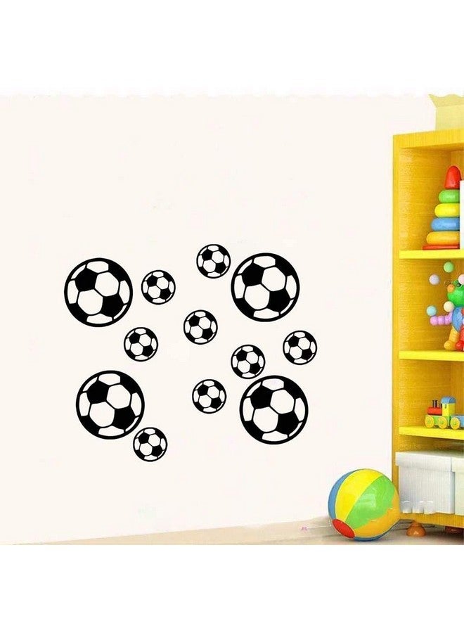 LZYMSZ 12Pcs Soccer Ball Football Wall Decal Sticker, Removable Soccer Wall Decoration, Available In 2 Sizes Diy Sticker Mural Sets For Kids Rooms Bedroom Living Room Playroom Soccer Fans Home Decor - Image 1