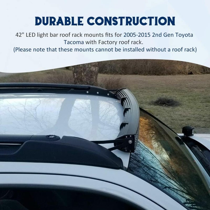 NORTHYUN 42 Inch Curved LED Light Bar Roof Rack Mounts - Image 4