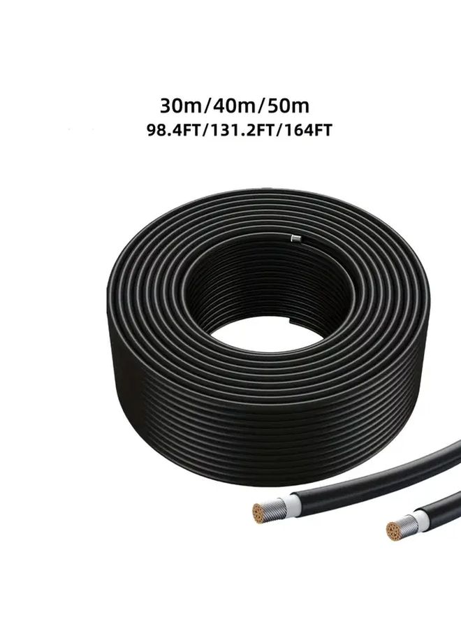 طقم كابل تمديد الألواح الشمسية 4 مم² أسود 40 متر 131.2 قدم سلك نحاس مطلي بالقصدير 110 فولت 220 فولت مناسب عالمي للاستخدام الخارجي للسيارات والمركبات الترفيهية والقوارب تغطية خارجية للغرفة الأسلاك الكهربائية الصلبة - Image 2