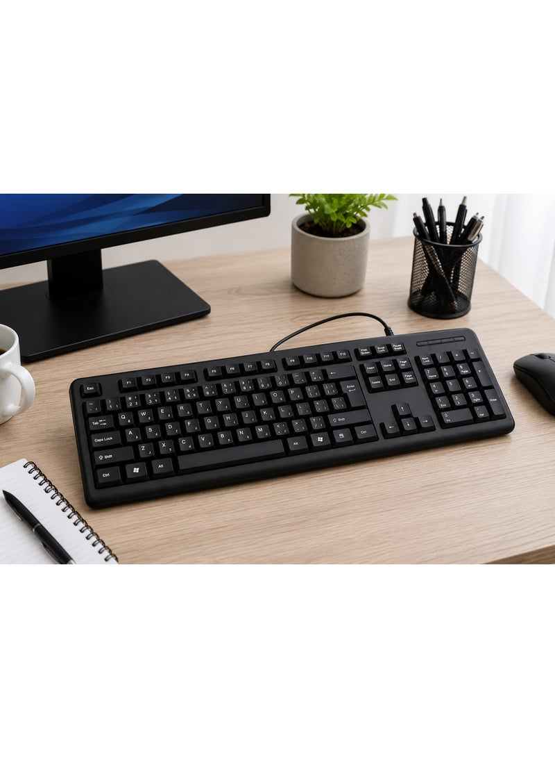 Sky Tech SkyTech ST-110 Wired Full-Size Keyboard – Arabic & English Layout - Image 1