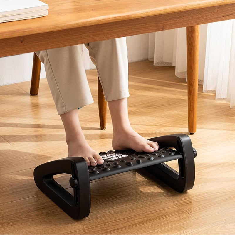 RiToEasysports Under Desk Footrest, Adjustable Ergonomic Foot Stool with Massage Roller for Home Office Work Comfort - Image 3