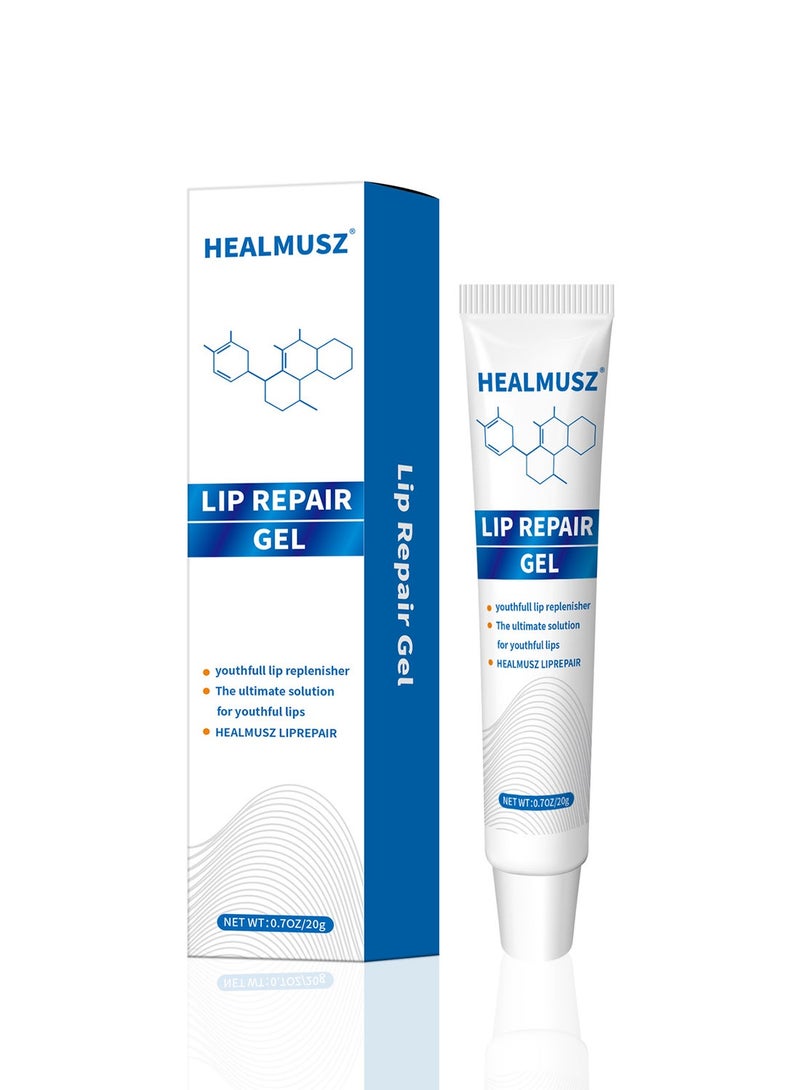 HEALMUSZ جل إصلاح الشفاه مرطب عميق مرطب ومصلح مضاد للجفاف ومشرق كمادات باردة مرطب شفاه آمن لاستعادة حماية الشفاه وتلاشي الخطوط وتحسين لون الشفاه وإصلاح التهاب الشفاه 20 جرام - Image 2