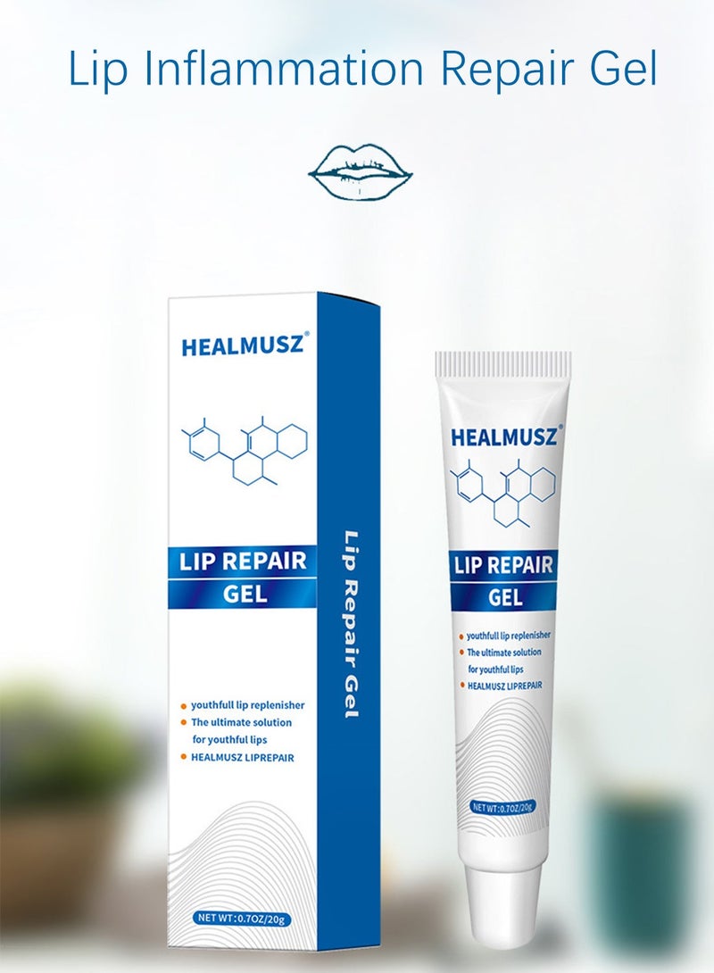 HEALMUSZ جل إصلاح الشفاه مرطب عميق مرطب ومصلح مضاد للجفاف ومشرق كمادات باردة مرطب شفاه آمن لاستعادة حماية الشفاه وتلاشي الخطوط وتحسين لون الشفاه وإصلاح التهاب الشفاه 20 جرام - Image 3