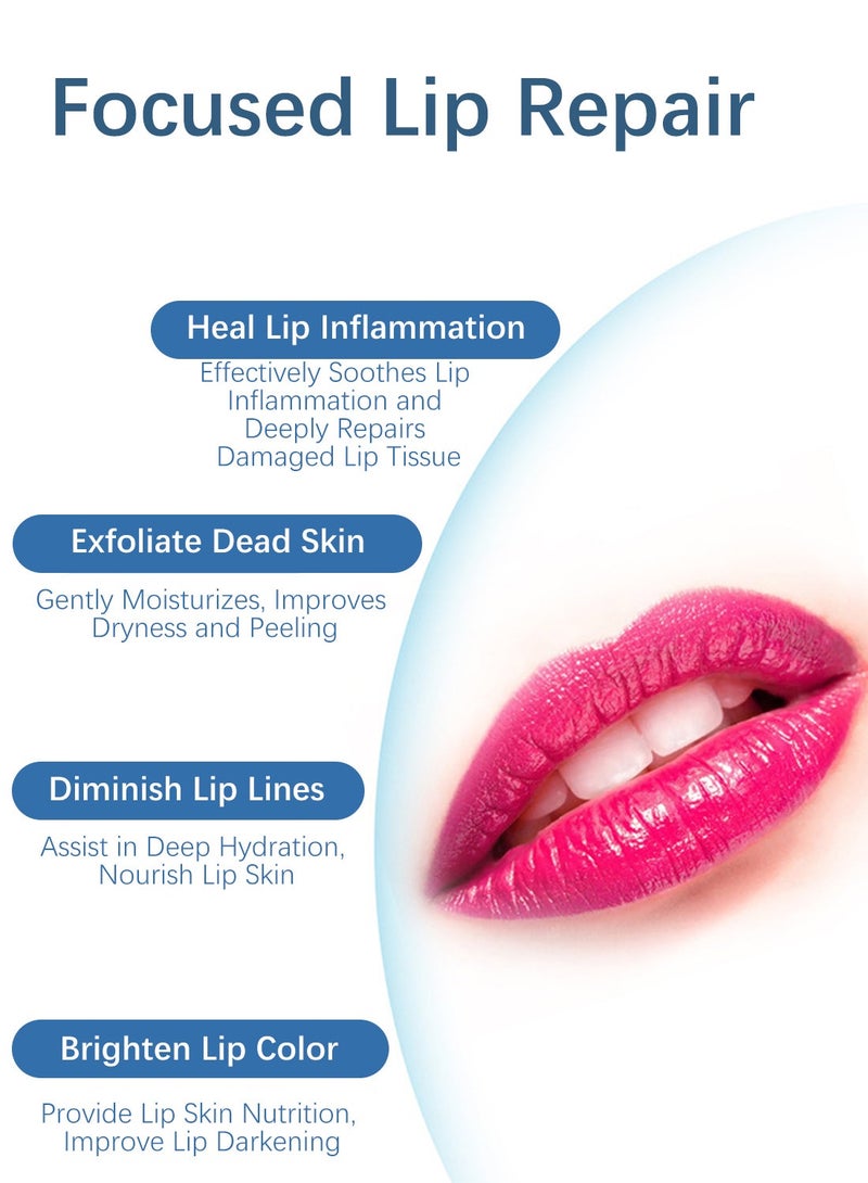 HEALMUSZ جل إصلاح الشفاه مرطب عميق مرطب ومصلح مضاد للجفاف ومشرق كمادات باردة مرطب شفاه آمن لاستعادة حماية الشفاه وتلاشي الخطوط وتحسين لون الشفاه وإصلاح التهاب الشفاه 20 جرام - Image 4