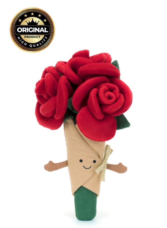 Jellycat Amuseables Rose Bouquet Plush – Soft Stuffed Toy with Cordy Legs, Cute Valentine’s Gift for Kids & Adults, Collectible Jellycat, 30cm - Image 1