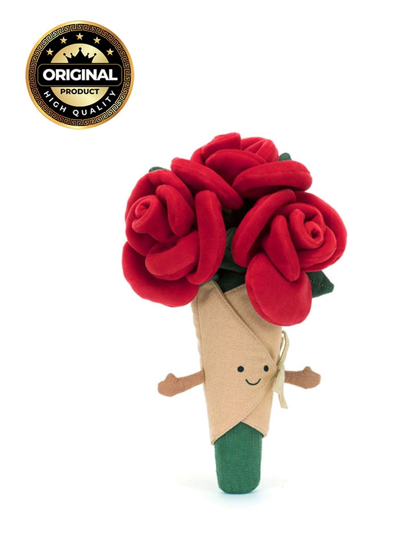 Jellycat Amuseables Rose Bouquet Plush – Soft Stuffed Toy with Cordy Legs, Cute Valentine’s Gift for Kids & Adults, Collectible Jellycat, 30cm - Image 1