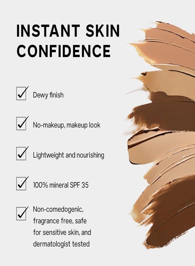 Saie Slip Tint Tinted Moisturizer with SPF 35 - Light Coverage, Glowy Skin Tint & Mineral Sunscreen for Face with Hydrating Hyaluronic Acid - Summer Makeup Essential - Shade Four + Half (1.35 oz) - Image 3