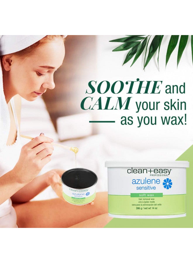 Clean + Easy Hair Removal Soft Wax With Azulene To Reduce Redness And Irritation- Ideal For Sensitive Skin, 14 oz - Image 3