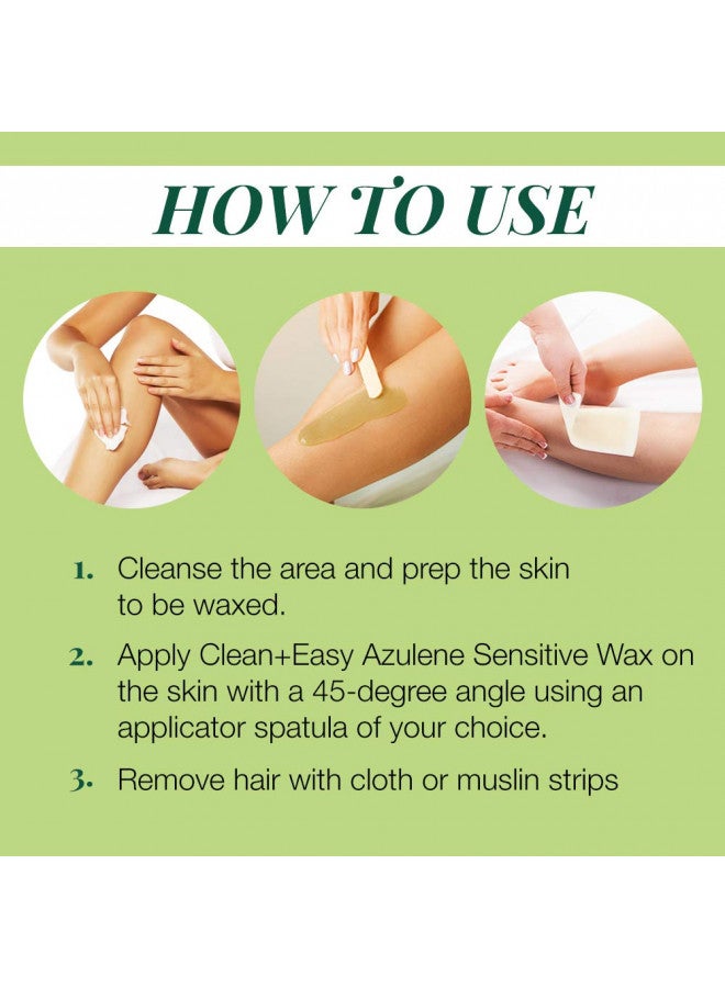 Clean + Easy Hair Removal Soft Wax With Azulene To Reduce Redness And Irritation- Ideal For Sensitive Skin, 14 oz - Image 4