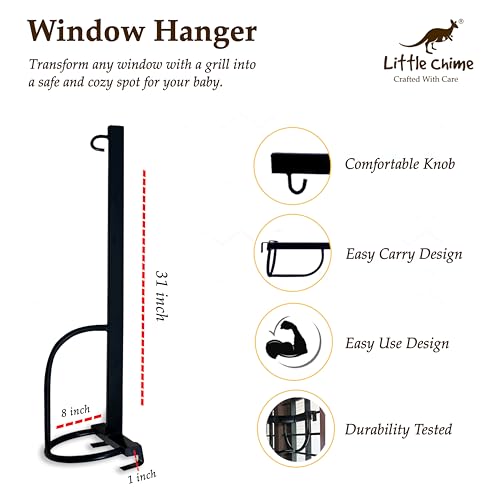 Little Chime New Born Baby Window Cradle Hanger with Spring Set,Mosquito Protection Net and Cotton Cloth-Baby Hanging Swing Cradle(Pink) - Image 5