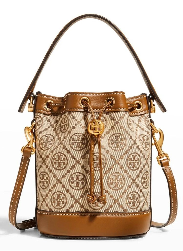 TB Tory Burch Mini T Monogram Jacquard Bucket Bag  - Image 1