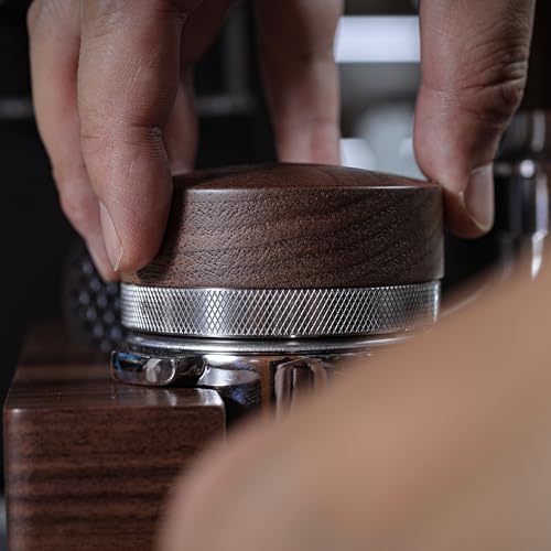 KNODOS 58mm Espresso Distribution Tool Walnut Coffee Distributor Adjustable Depth Stainless Steel Espresso Leveler Premium Espresso Machine Accessories For Coffee Bar - Image 3