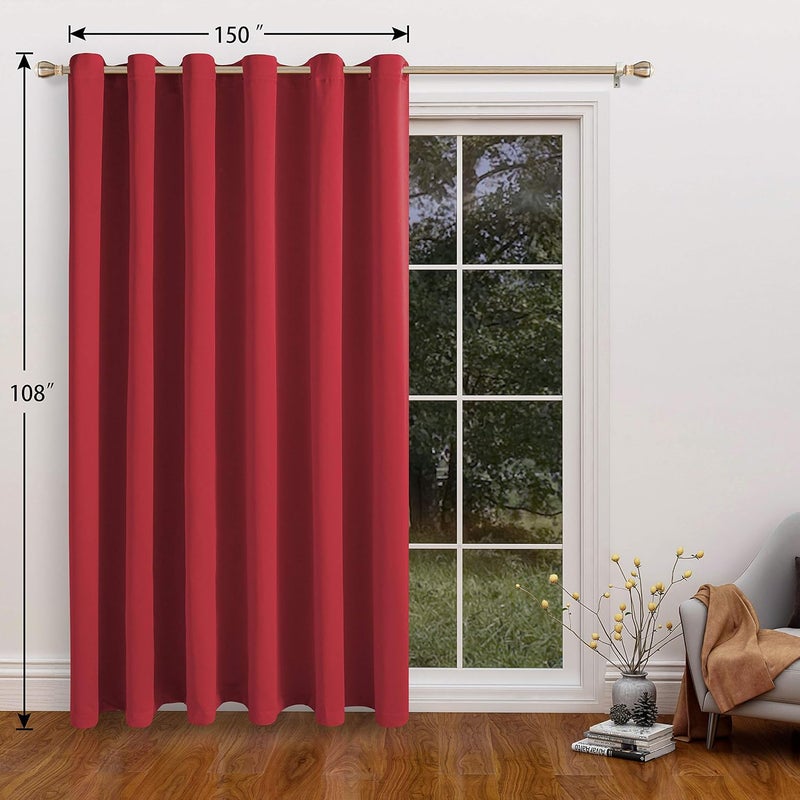 LORDTEX Red Room Divider Curtain - Total Soundproofing - For Living Room, Bedroom, Terrace - 1 Panel - 12.5ft Wide x 9ft Tall - Image 5
