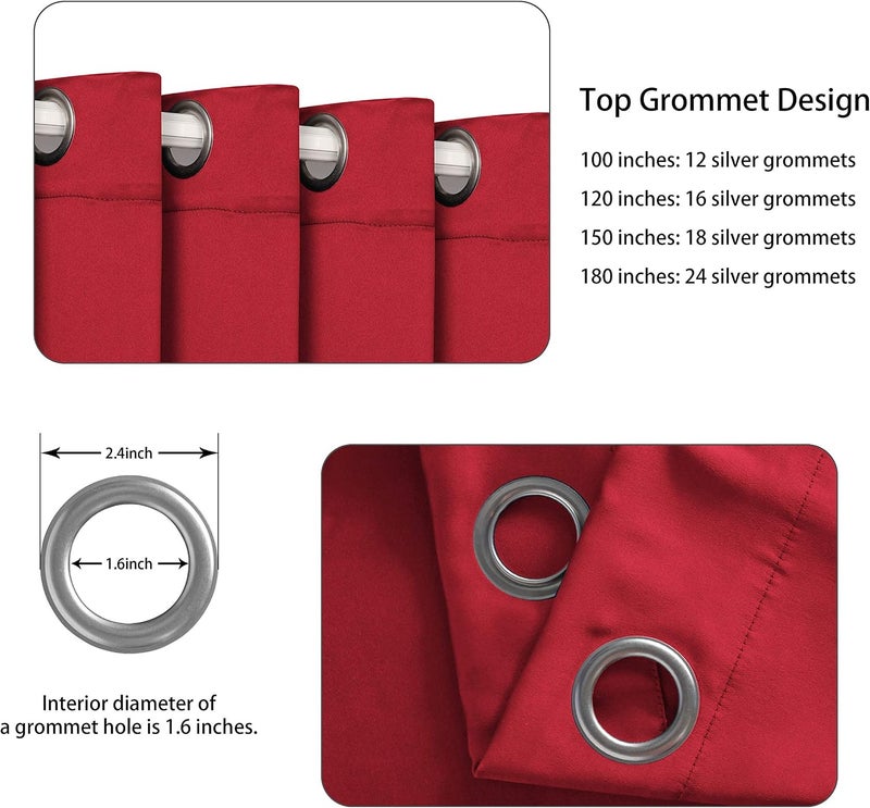 LORDTEX Red Room Divider Curtain - Total Soundproofing - For Living Room, Bedroom, Terrace - 1 Panel - 12.5ft Wide x 9ft Tall - Image 2