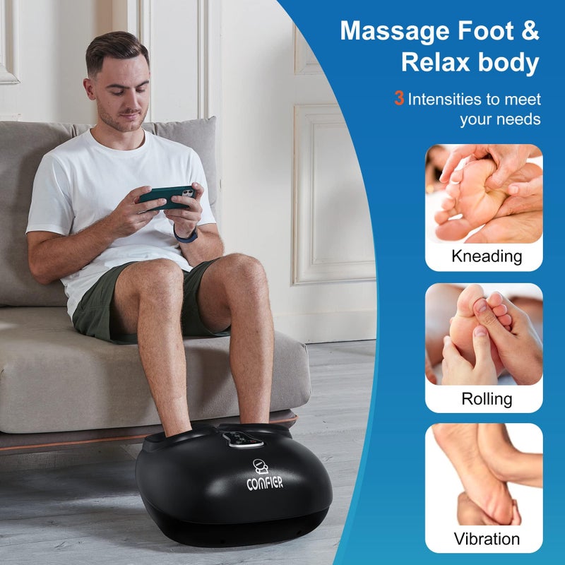 COMFIER Shiatsu Foot Massager with Heat,Vibration,Rolling Compression,FSA Eligible Feet Massager Machine for Plantar Fasciitis,Neuropathy Pain, Fits Size up to 13â€œ,Christmas Gifts for Women,Men,HSA - Image 4