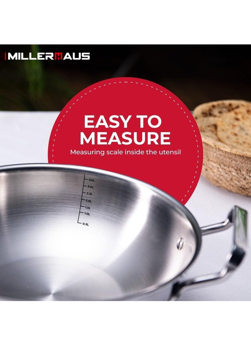 MILLERHAUS TRIPLY KADAI WITH LID 26 CM  - Image 3