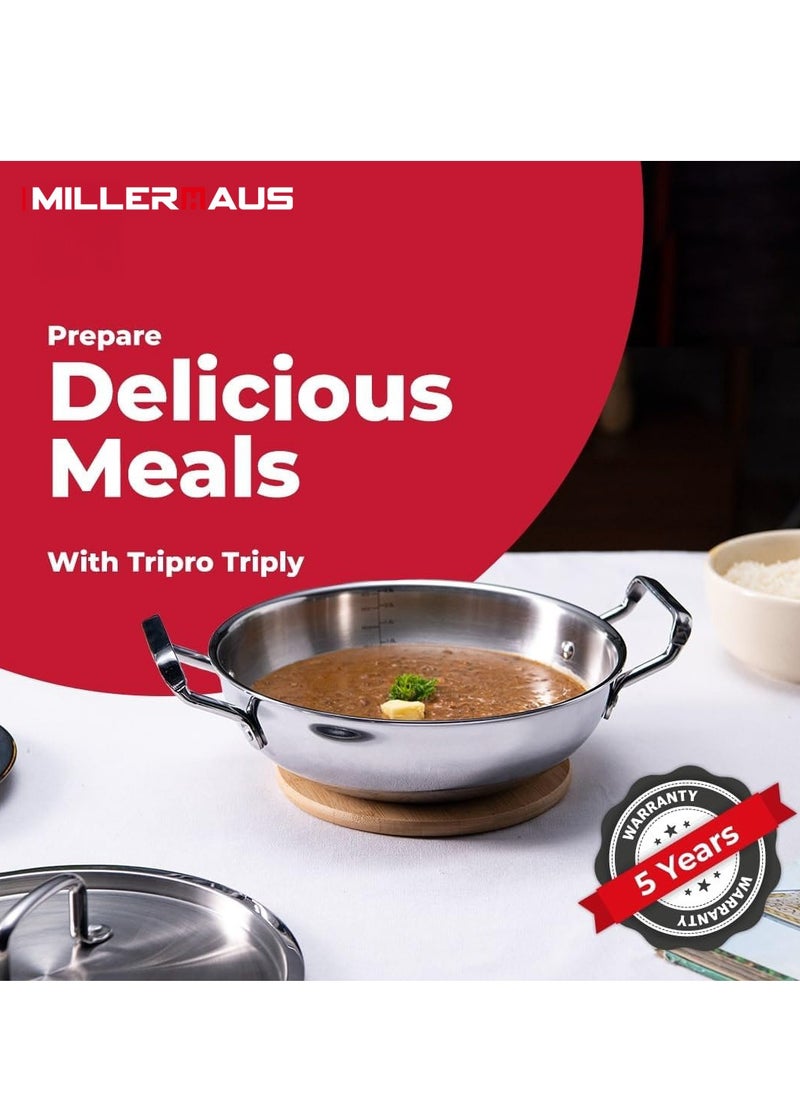 MILLERHAUS TRIPLY KADAI WITH LID 26 CM  - Image 5