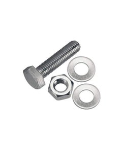 Generic 12 pcs Hex Head Screw Bolts Nuts & Washers Fully Thread GI Plain Finish Bolt Set. (10, 40MM)  - Image 1
