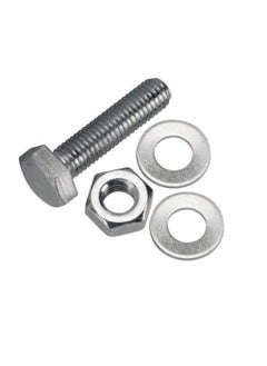 Generic 12 pcs Hex Head Screw Bolts Nuts & Washers Fully Thread GI Plain Finish Bolt Set. (10, 40MM)  - Image 3