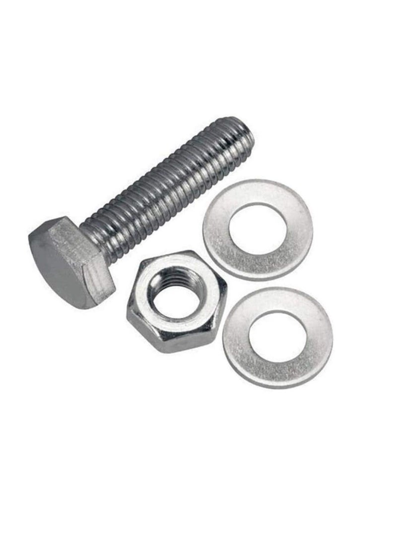 Generic - 12 pcs Hex Head Screw Bolts Nuts & Washers Fully Thread GI Plain Finish Bolt Set. (10, 40MM) - Image 1