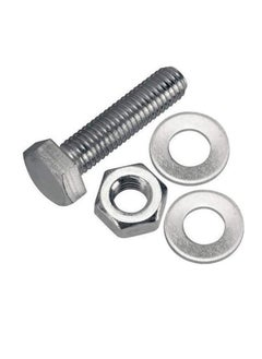 Generic 12 pcs Hex Head Screw Bolts Nuts & Washers Fully Thread GI Plain Finish Bolt Set. (10, 40MM)  - Image 2
