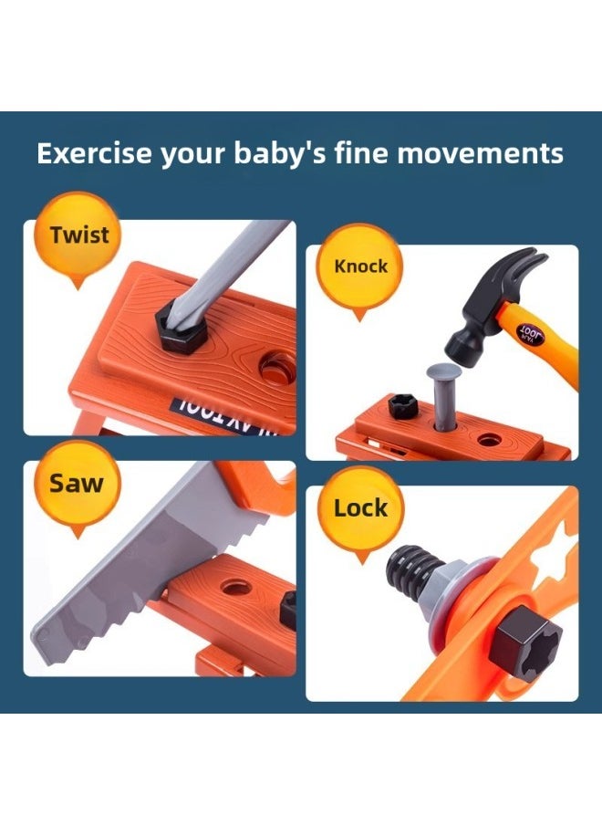 Children's Educational Toys 4 Years Old 6 Kindergarten 5 Early Education 7 Little Boy Baby Four Five Six Years Old Boy Birthday Gift-Color:[Full Toolbox] 68 Pieces Of Electric Drill Tools + Work Clothes  - Image 4