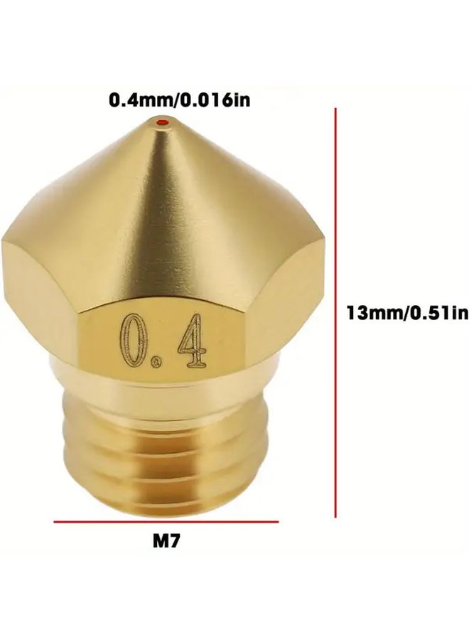 6pcs 0 4mm MK10 Brass 3D Printer Nozzle M7 1 75mm High Pressure Resistant - Image 2