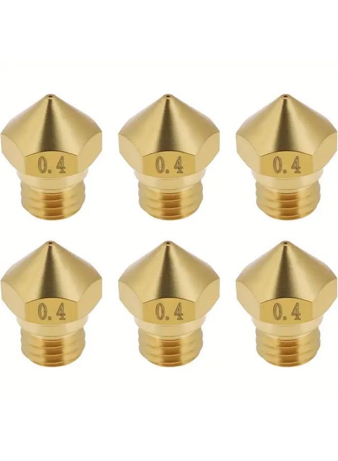 6pcs 0 4mm MK10 Brass 3D Printer Nozzle M7 1 75mm High Pressure Resistant - Image 1