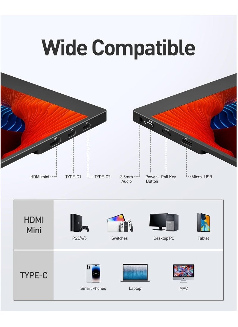 Generic - 16" 2.5K Portable Monitor, 2560x1600 QHD IPS Display with USB-C & HDMI, Ultra Slim External Gaming Monitor with FreeSync, Built-in Speakers for Laptop, Mac, Phone, Xbox. - Image 1