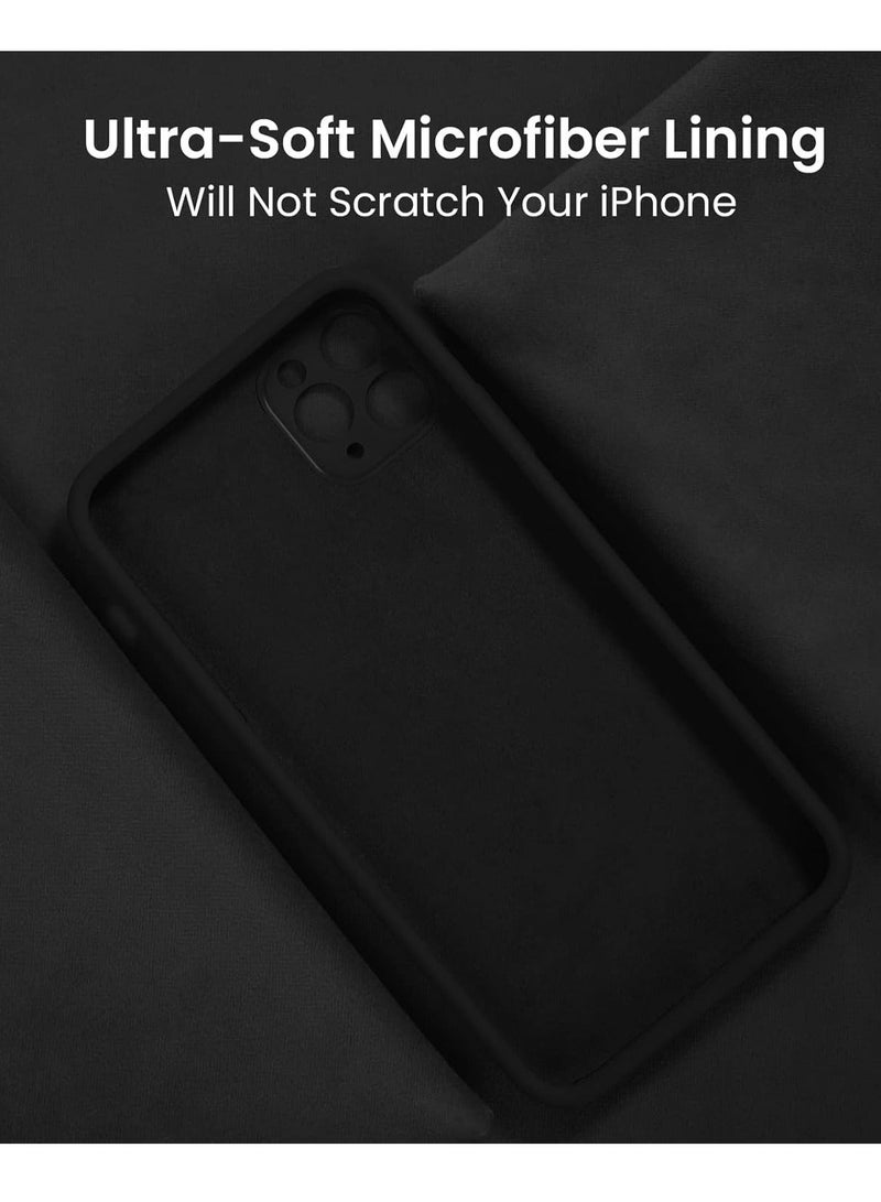 MUNTAQI Upgraded Silicone Case for iPhone 12 Pro - Black, Enhanced Camera Protection, Soft Anti-Scratch Microfiber Lining, 6.1 Inch - Image 5