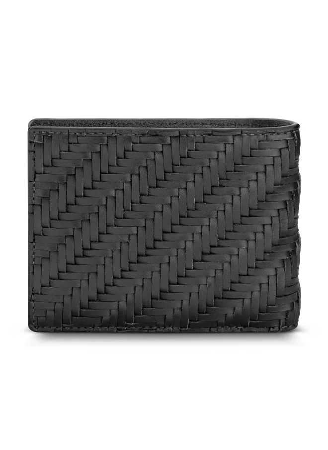 CERRUTI 1881 Tessuto Black Genuine Leather Wallet For Men