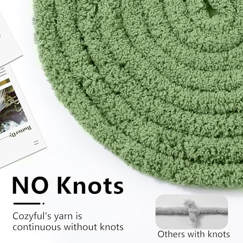 Cozyful Chunky Yarn for Hand Knitting - #10 Chunky Chenille Yarn, Jumbo Big Thick Chunky Yarns for Crocheting, Super Bulky Chunky Knit Blanket Yarns, 8 Skein (22 yds 8 oz Each Skein), Smoky Green - Image 4