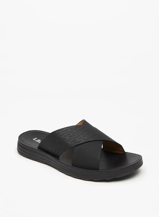 Mens Textured SlipOn Sandals