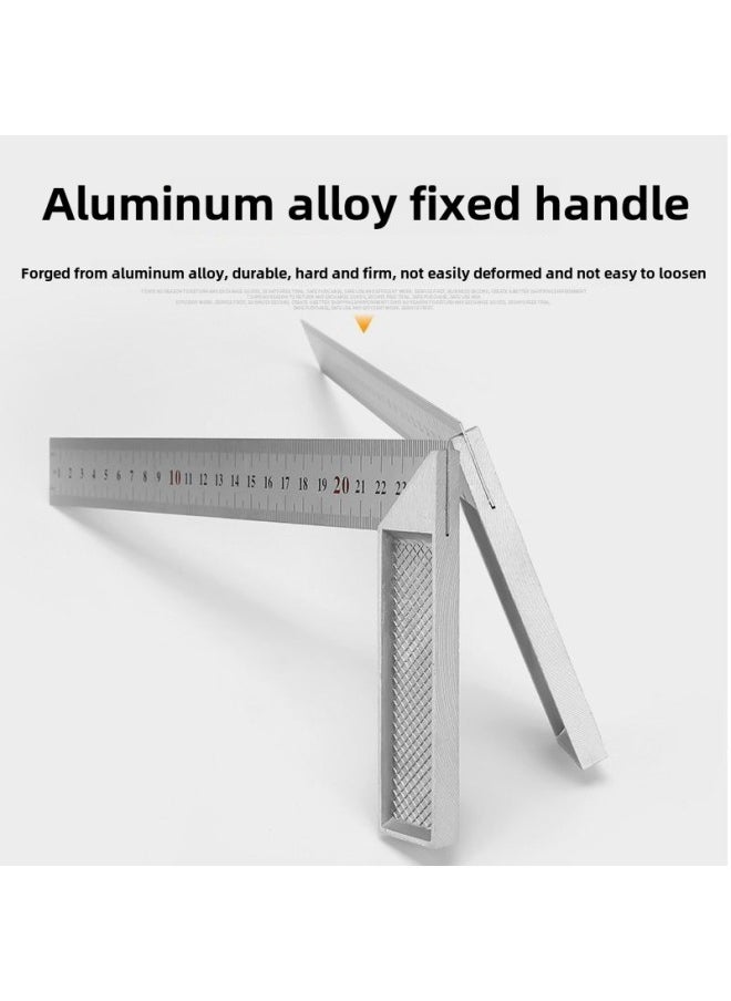 Generic - Stainless Steel Angle Ruler Horizontal Straight Angle Ruler 90 Degree Measuring Turning Ruler Triangle Ruler Woodworking Ruler Multifunctional Angle Ruler Steel Ruler-Model:Triangular Ruler 15cm - Image 1