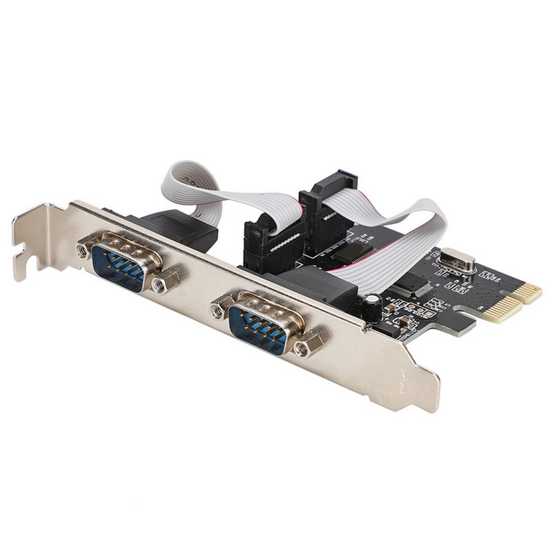 بطاقة محول محفز PCI-E PCI Express إلى مزدوج من المنافذ المتسلسلة DB9 RS232 (2 منافذ) - Image 2