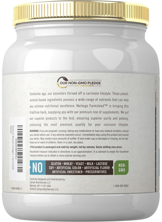 Carlyle Grass Fed Collagen Peptides Powder 20oz | Unflavored | Pasture Raised | Types I & III | 20g of Collagen Per Daily Dose | Non-GMO, Gluten Free | by Herbage Farmstead - Image 3