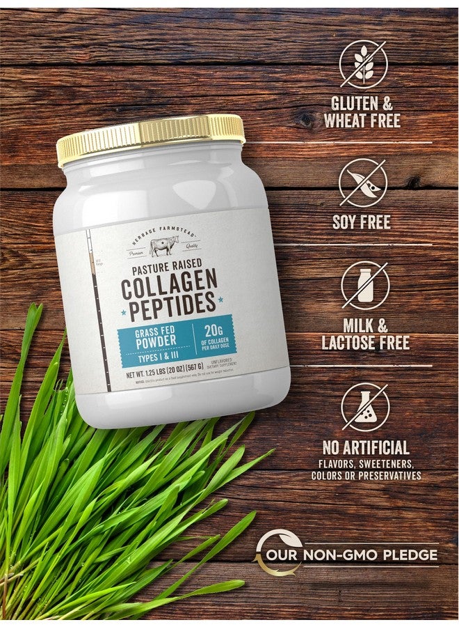 Carlyle Grass Fed Collagen Peptides Powder 20oz | Unflavored | Pasture Raised | Types I & III | 20g of Collagen Per Daily Dose | Non-GMO, Gluten Free | by Herbage Farmstead - Image 5