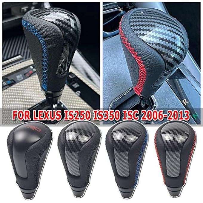rayihni Hacreyatu Automatic Transmission Gear Shift Knob Shifter Lever Handle for Lexus IS250 IS350 ISC 2006 2007 2008 2009 2010 2011 2012 2013 PTR5153080 Carbon Fiber Cover Black Wire - Image 5