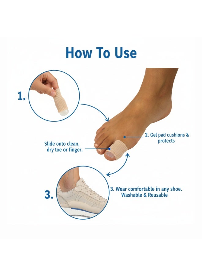 Silipos Digital Gel Pads – Protective Fabric Toe & Finger Sleeves with Soothing Mineral Oil Gel - Image 4