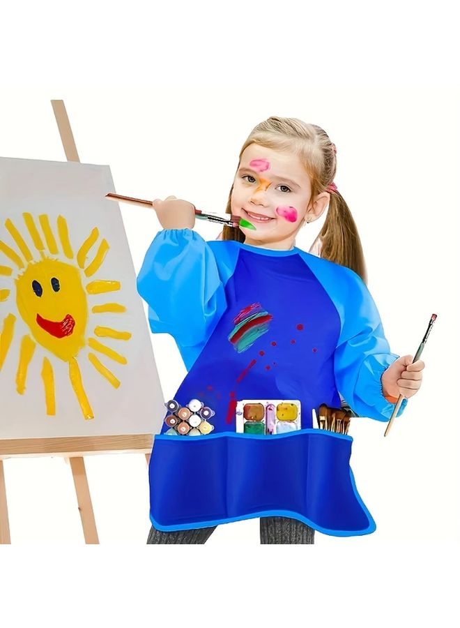 Yellow Art Painting Apron Polyester Blend Reverse Wearing Cover Eating Apron - Image 5