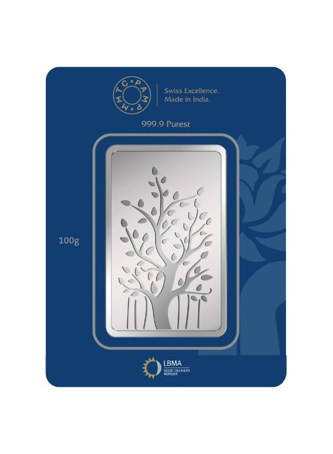 MMTC-PAMP PURE 999 SILVER BANYAN TREE 100 GRAMS BAR - Image 2