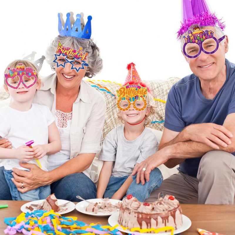 Runloon 12PCS Happy Birthday Glasses, Birthday Party Paper Eyeglasses Photo Booth Props for Birthdays Party Supplies Decorations - Image 5